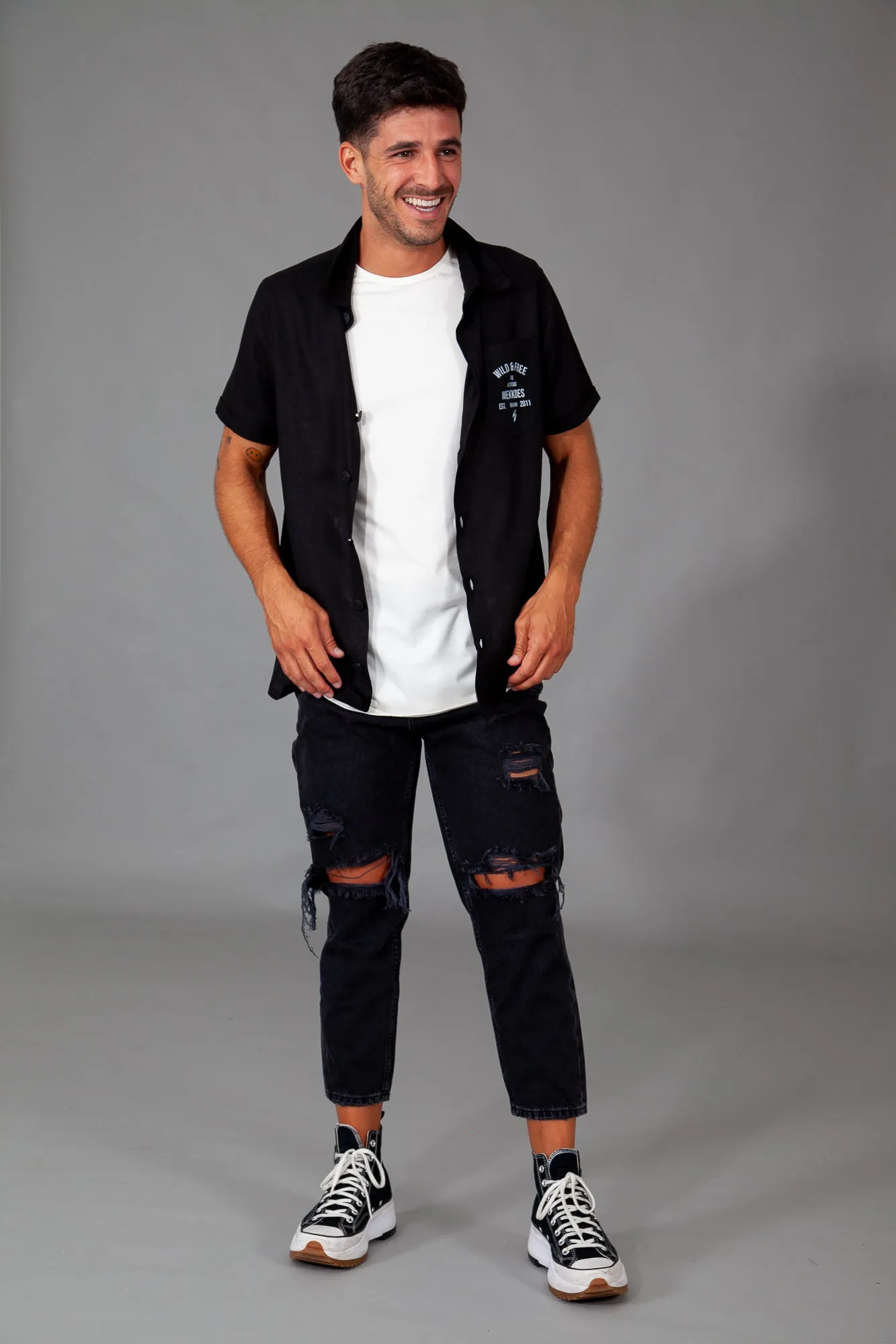 Camisa HE lino negro WILD & FREE