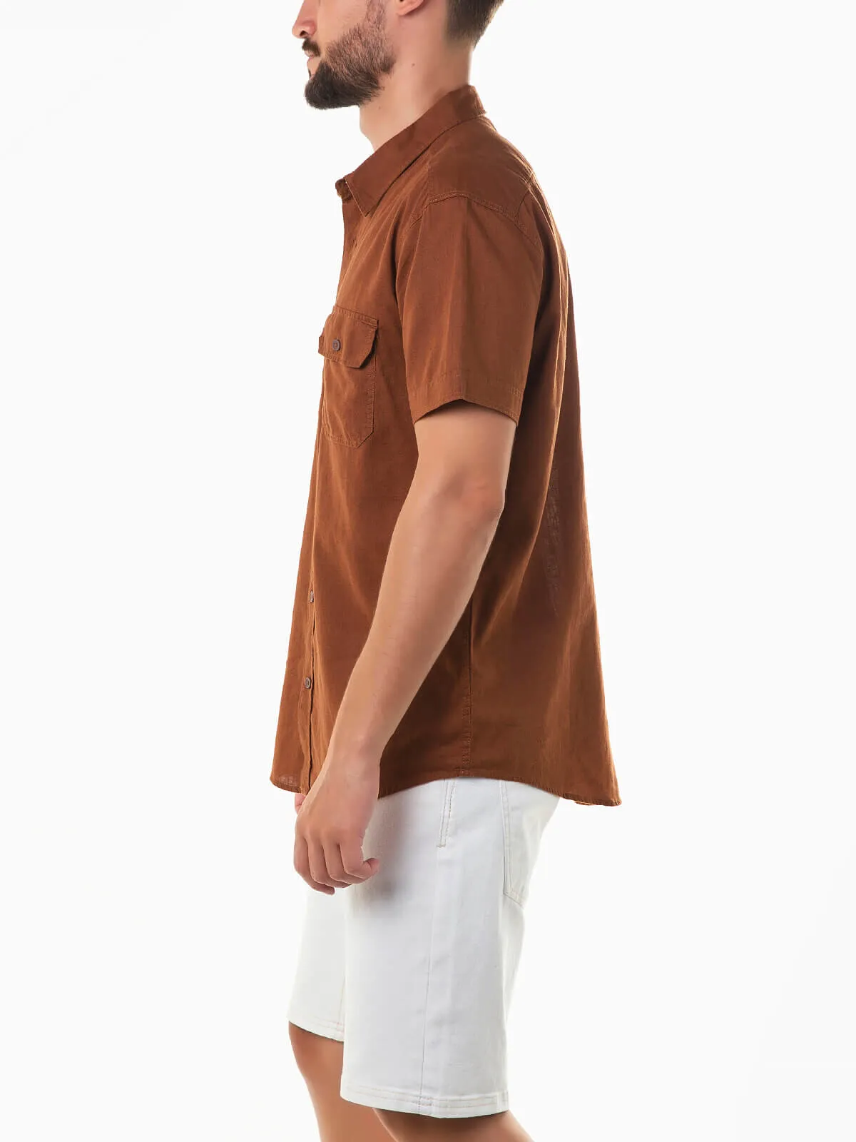 Camisa manga corta con lino