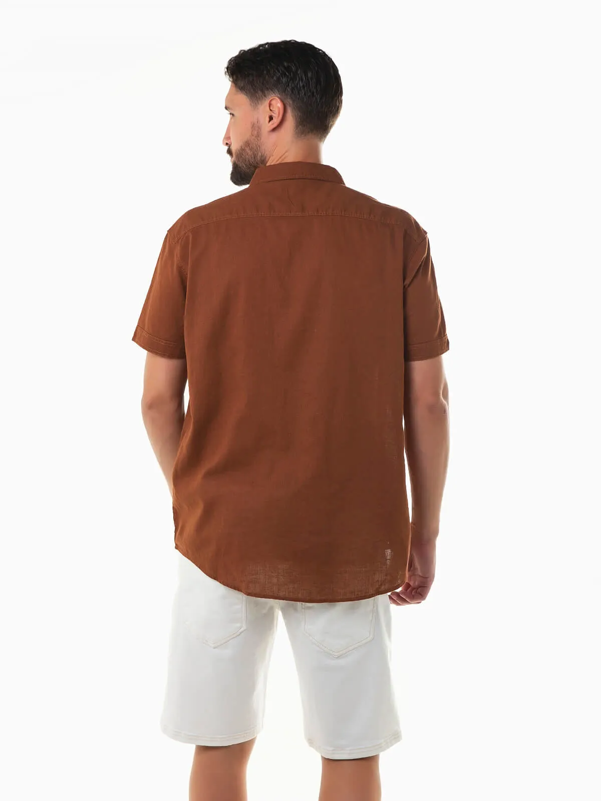 Camisa manga corta con lino