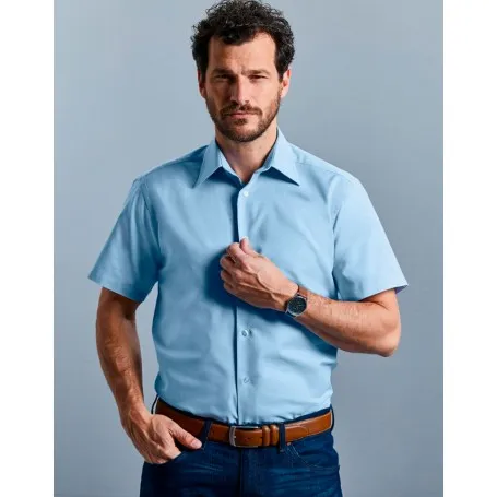 Camisa Oxford manga corta hombre