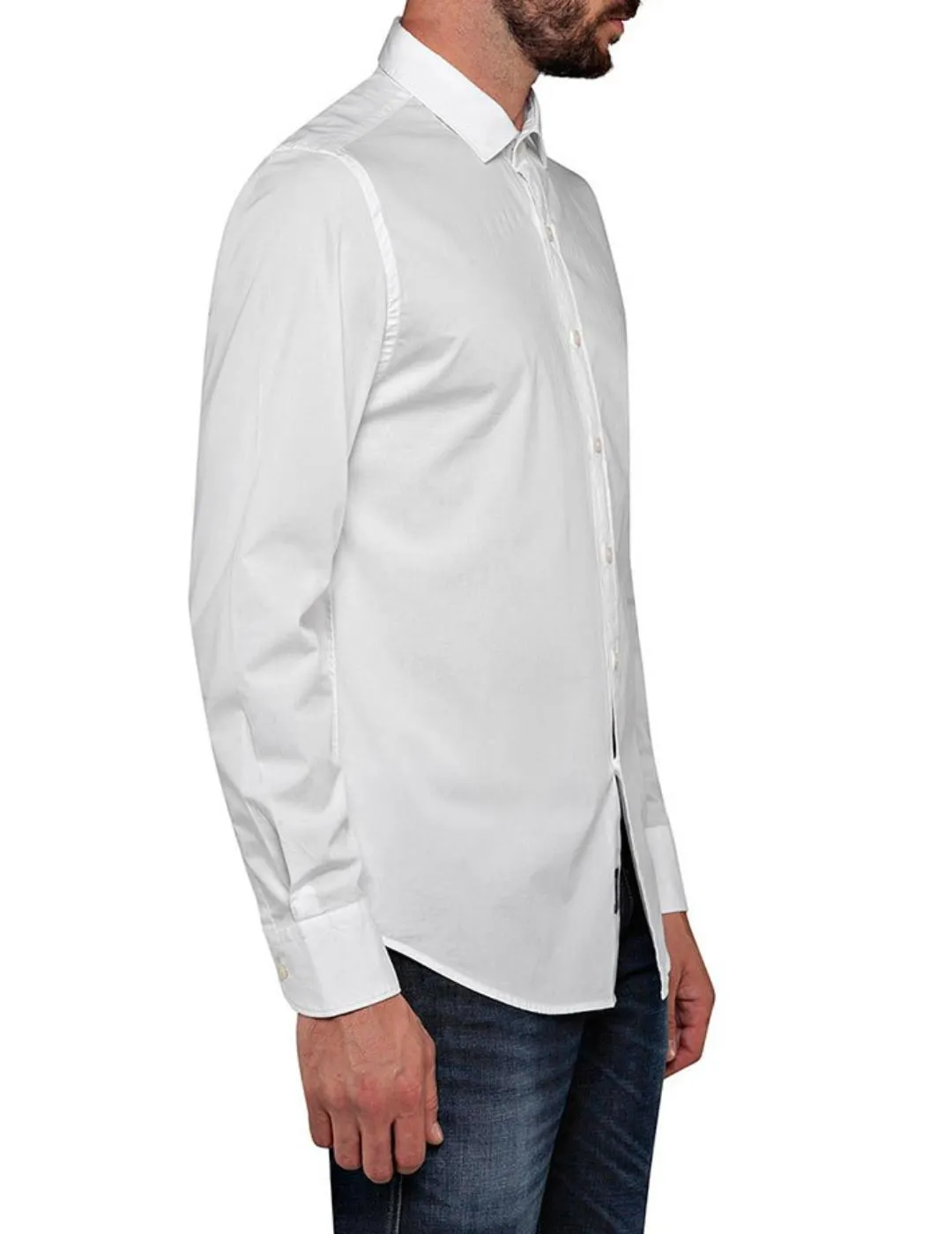 CAMISA REPLAY BLANCA PARA HOMBRE&