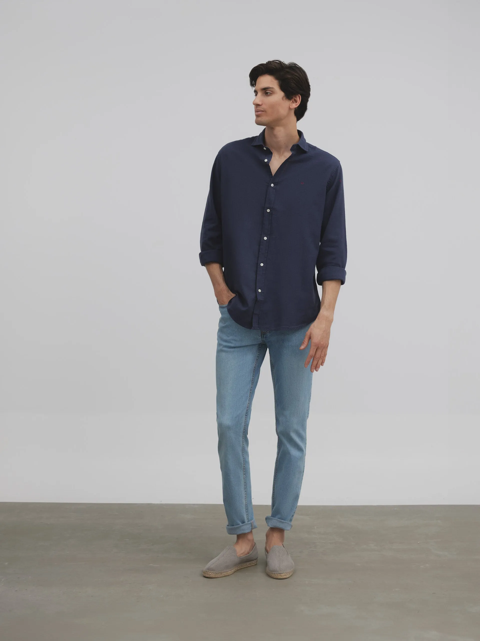 Camisa sport silbon soft azul marino