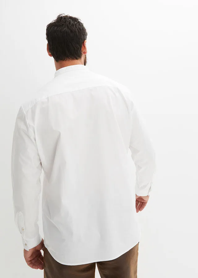 Camisa tradicional con ribetes Blanco