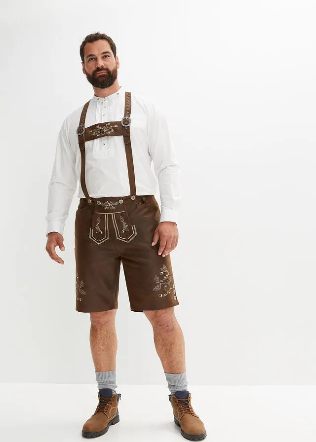 Camisa tradicional con ribetes Blanco