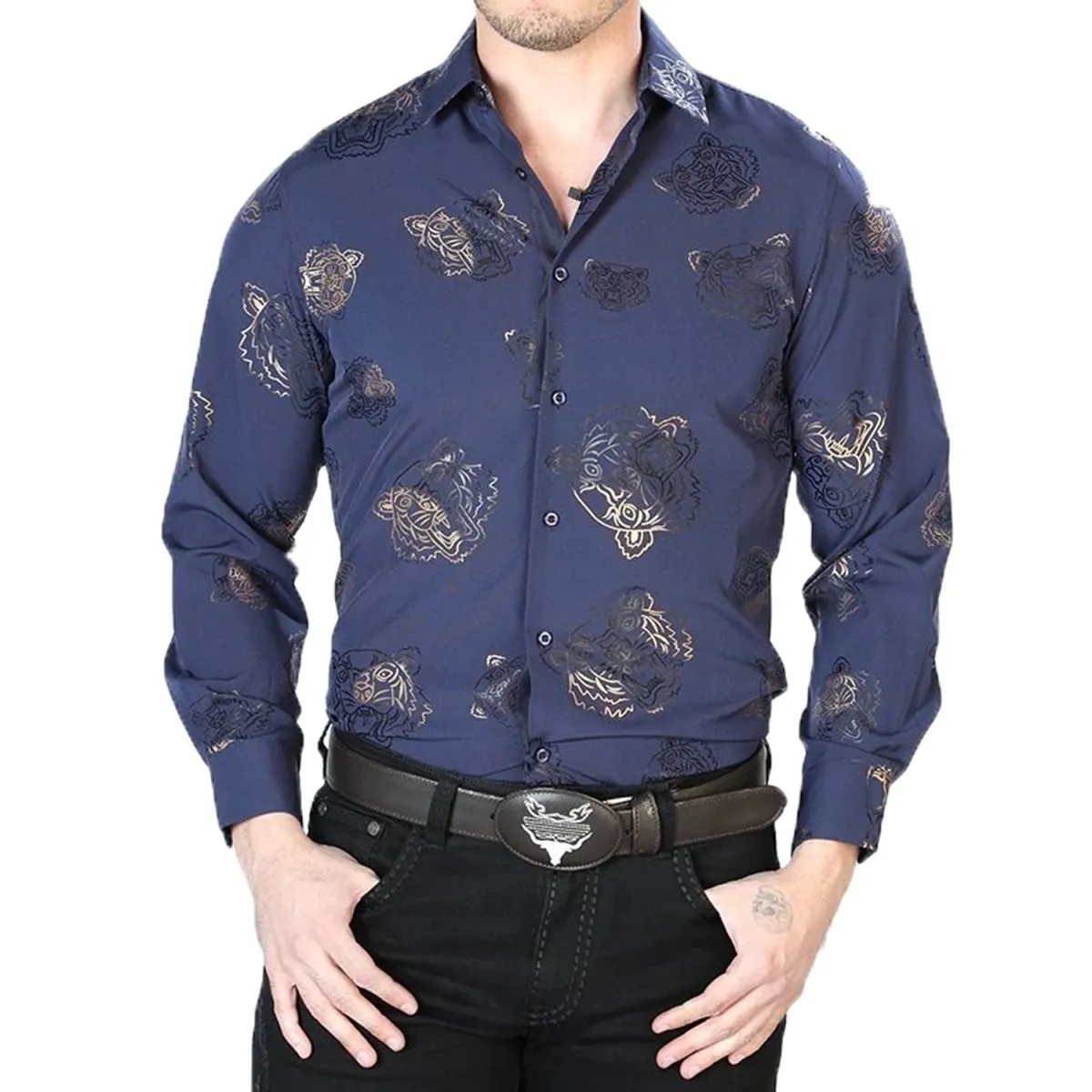 CAMISA VAQUERA DE MODA EL SEOR DE LOS CIELOS COLOR AZUL GEN43843