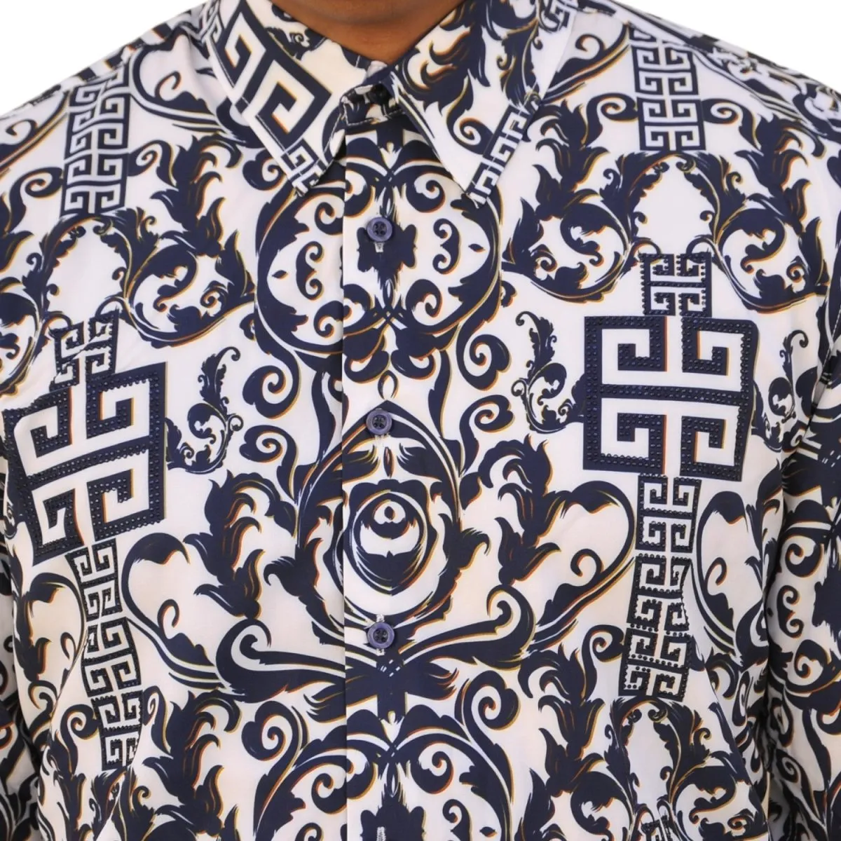Camisa Vaquera de Moda White Diamonds Grecas