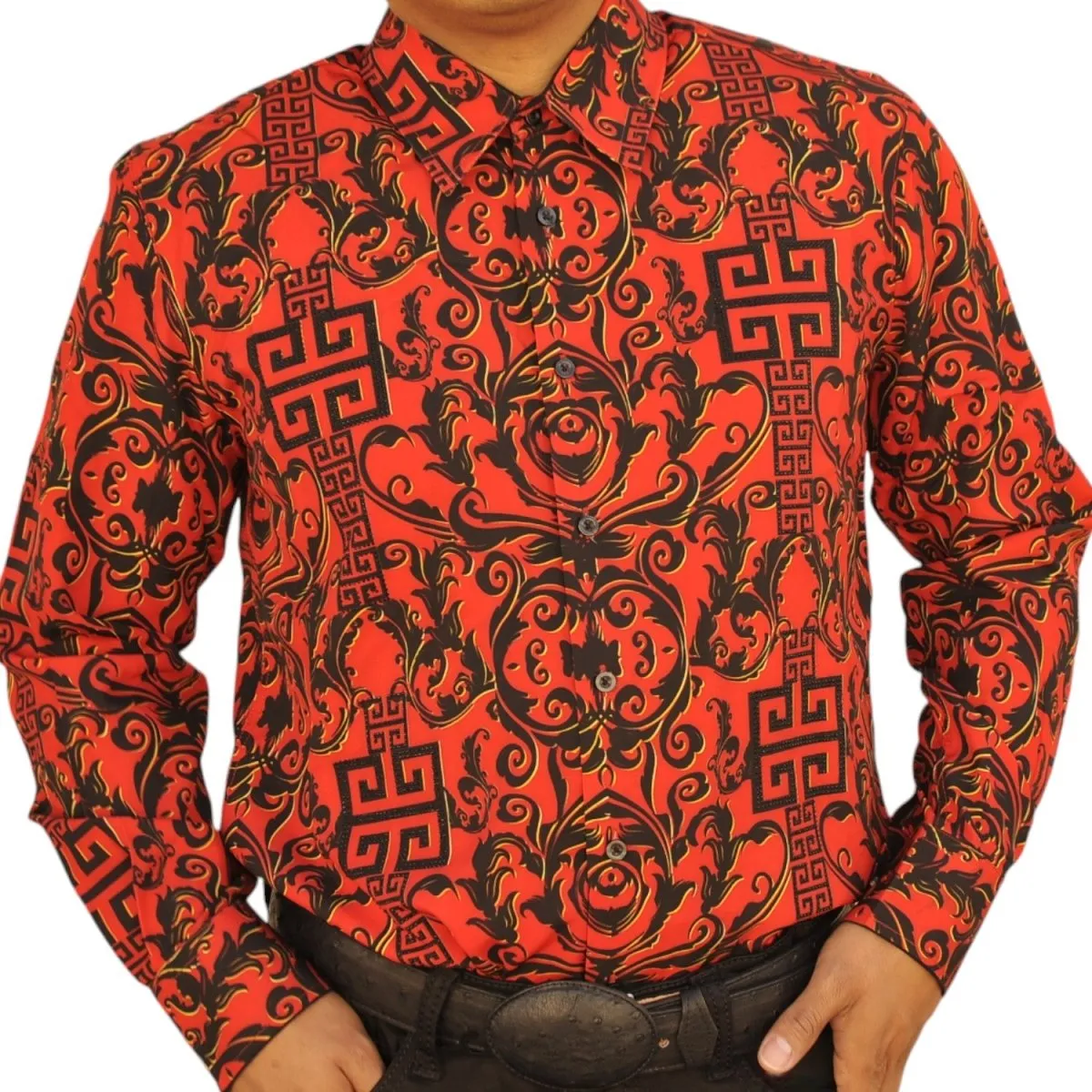 Camisa Vaquera de Moda White Diamonds Grecas