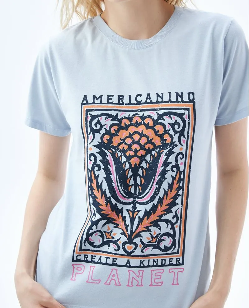 Camiseta con efecto desgaste para mujer