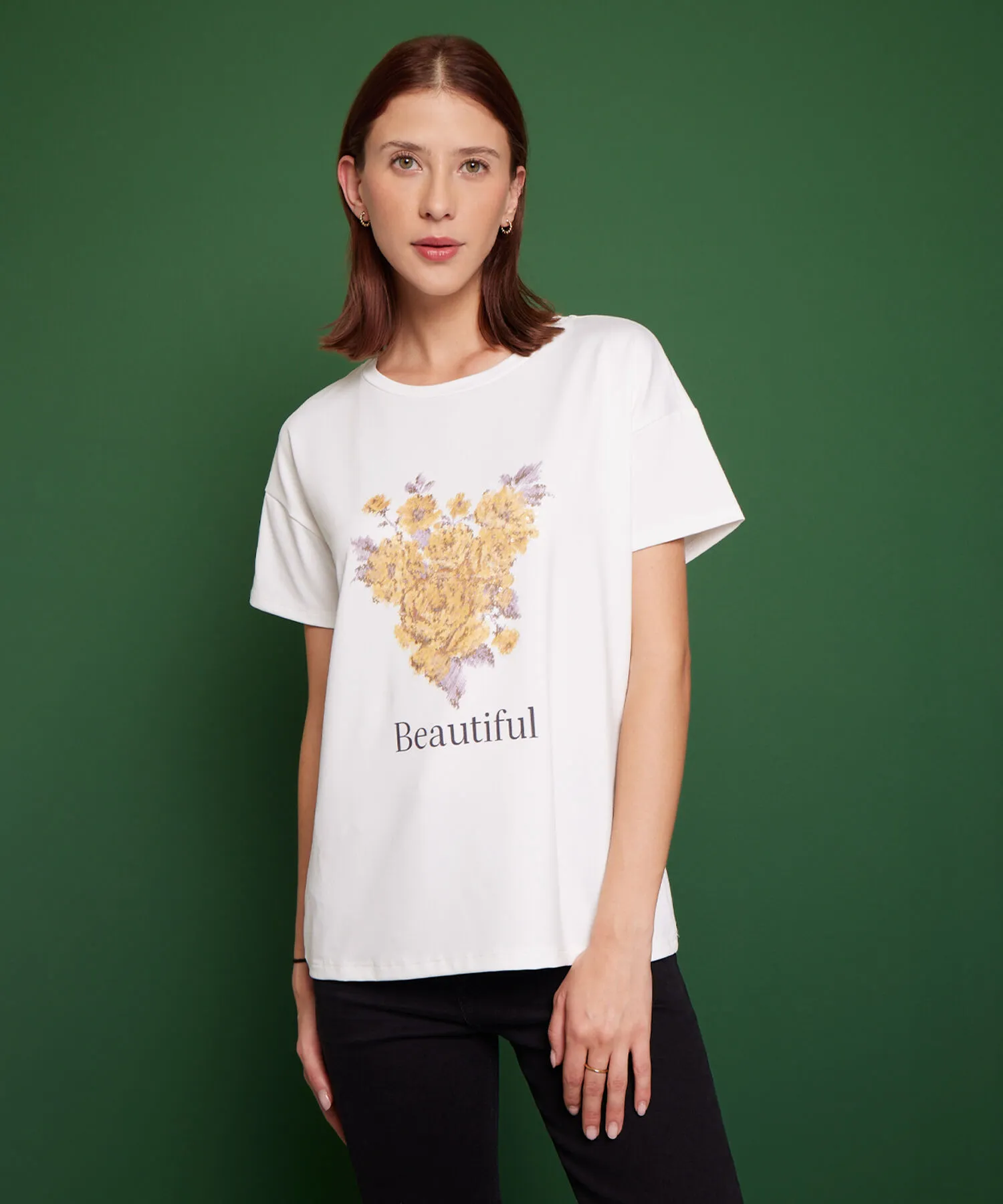 CAMISETA CON ESTAMPADO FLORAL