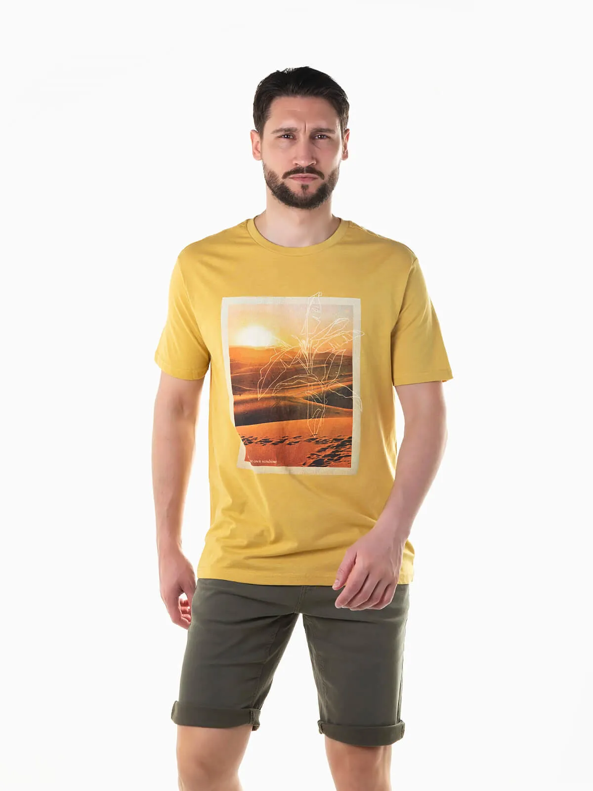 Camiseta con paisaje manga corta