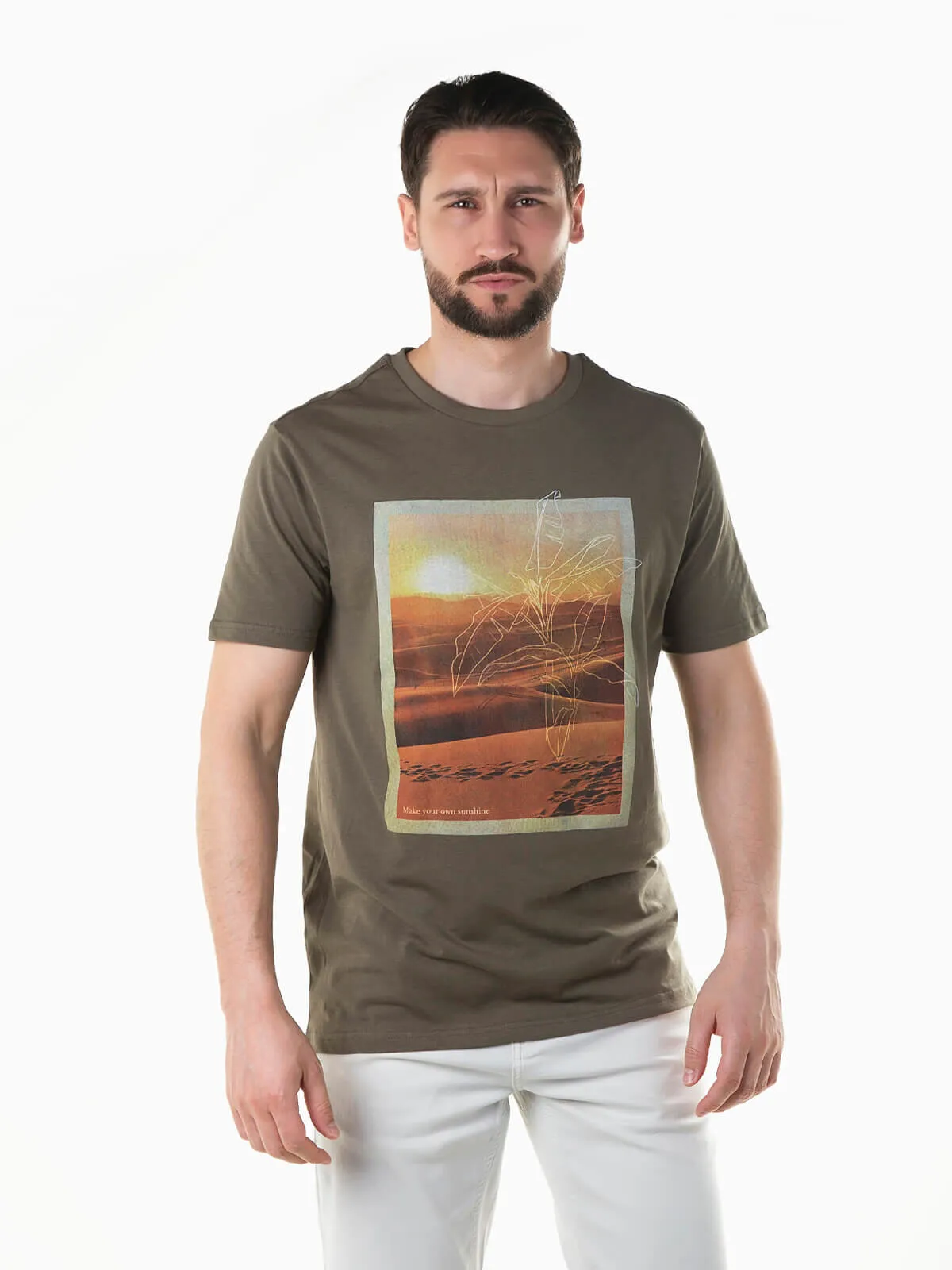 Camiseta con paisaje manga corta