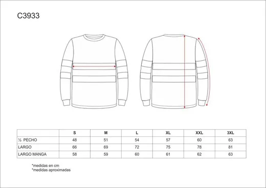 Camiseta cuello caja, manga larga, alta visibilidad, cintas reflectantes Amarillo