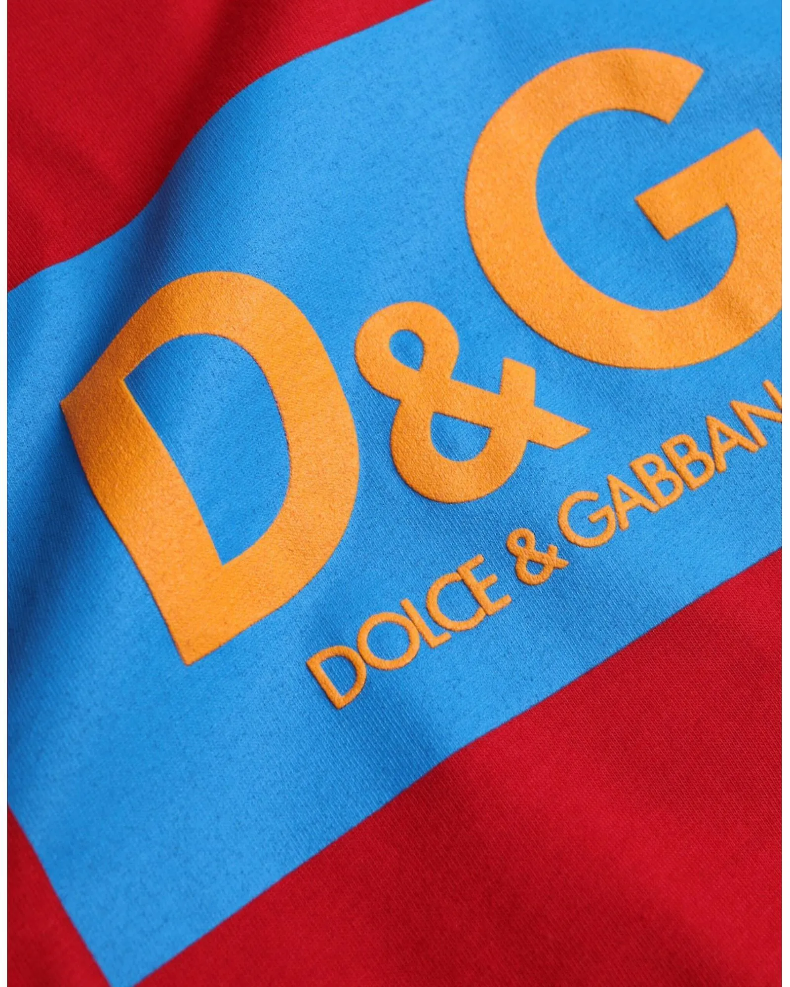Camiseta de algodón con cuello redondo con estampado de logotipo de Dolce & Gabbana
