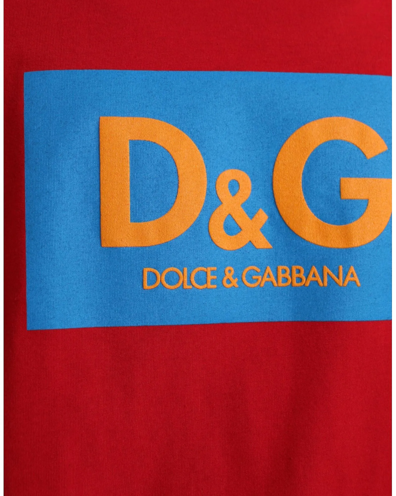Camiseta de algodón con cuello redondo con estampado de logotipo de Dolce & Gabbana