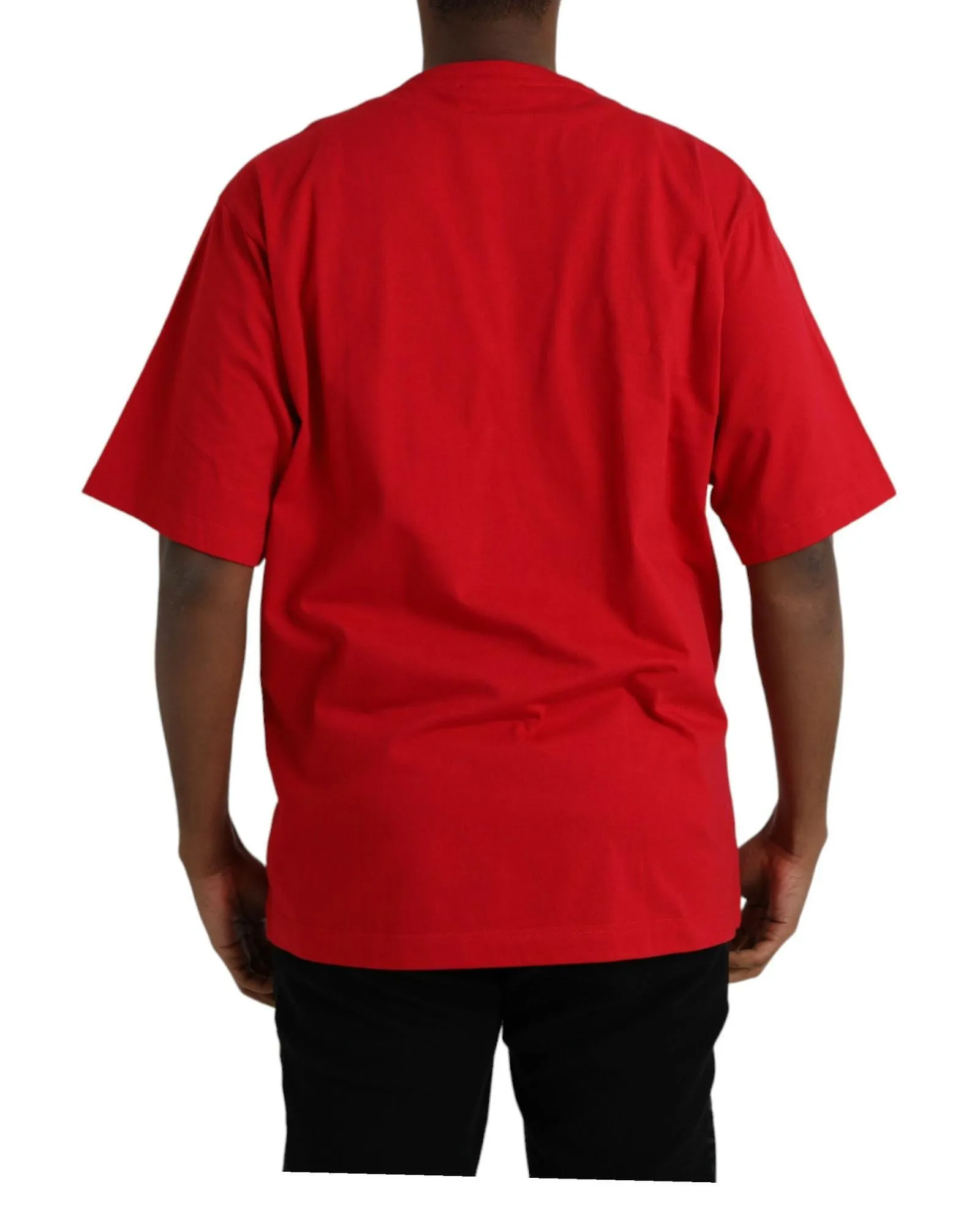 Camiseta de algodón con cuello redondo con estampado de logotipo de Dolce & Gabbana