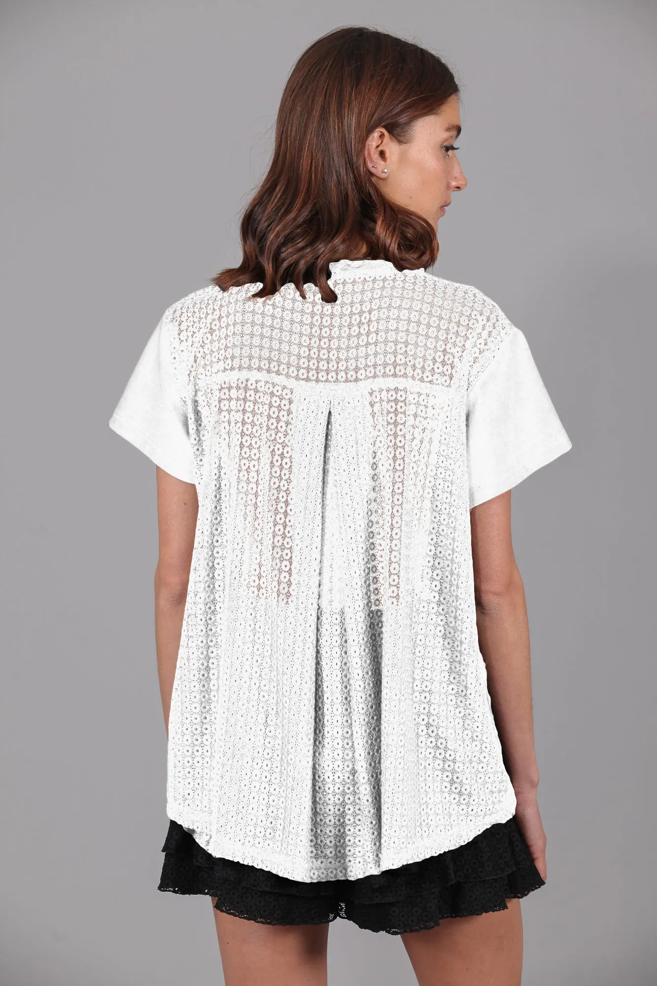 Camiseta Encaje Espalda & Cordón · CRUDO ·