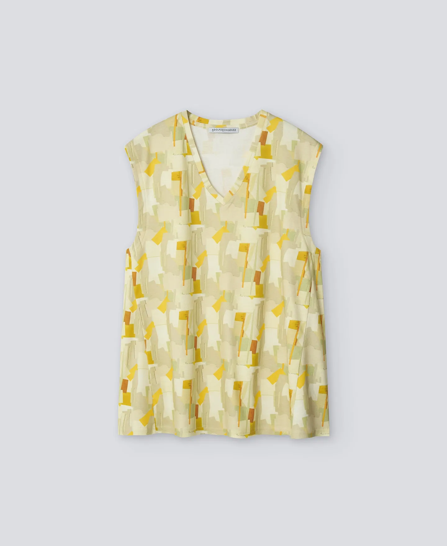 Camiseta estampada cuello pico mujer
