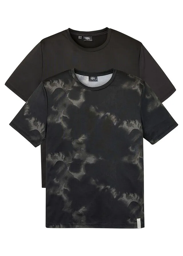 CAMISETA FUNCIONAL (2 UNIDADES) NEGRO MONOCOLORNEGRO ESTAMPADO
