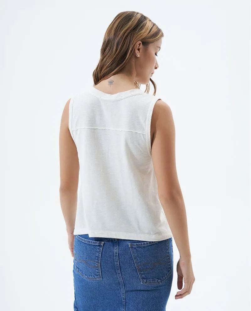 Camiseta manga sisa para mujer