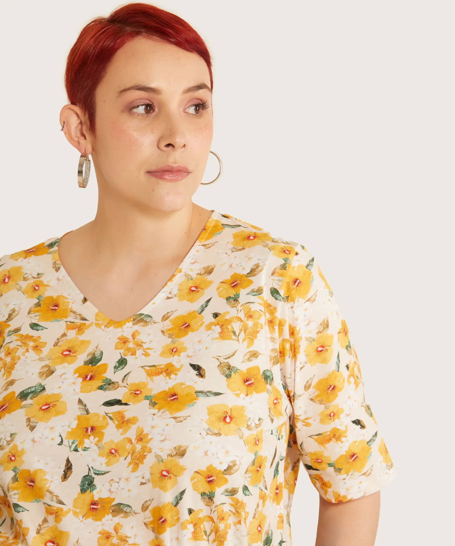 CAMISETA MANGA TRES CUARTOS ESTAMPADA