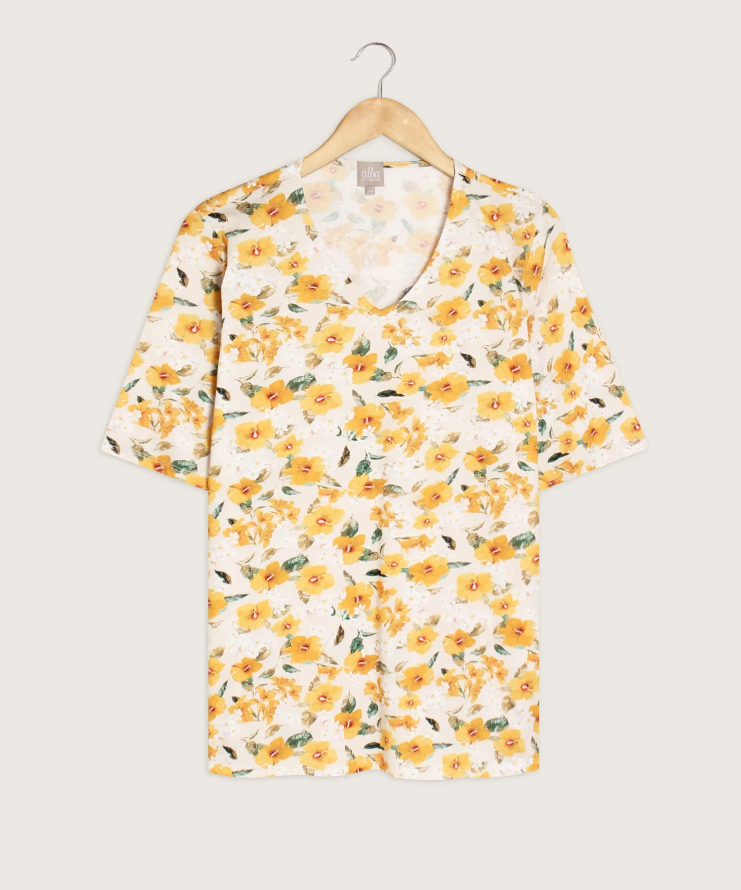 CAMISETA MANGA TRES CUARTOS ESTAMPADA