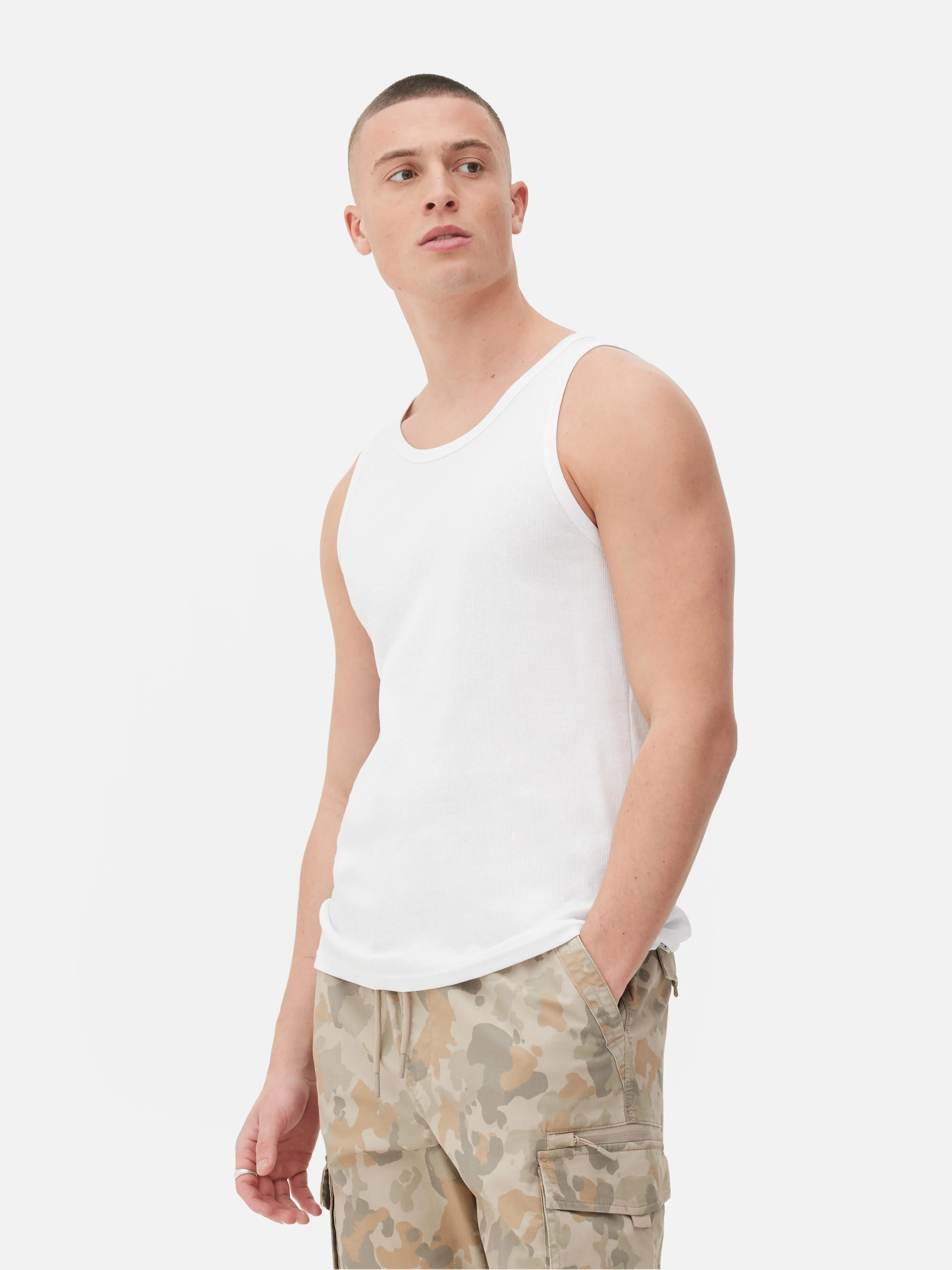 Camiseta sin mangas acanalada