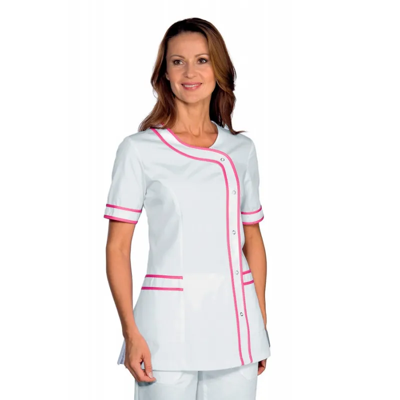CASACA BRASILIA BLANCA CON DETALLE FUCSIA  OFERTA