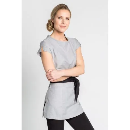 Casaca gris con cinturón