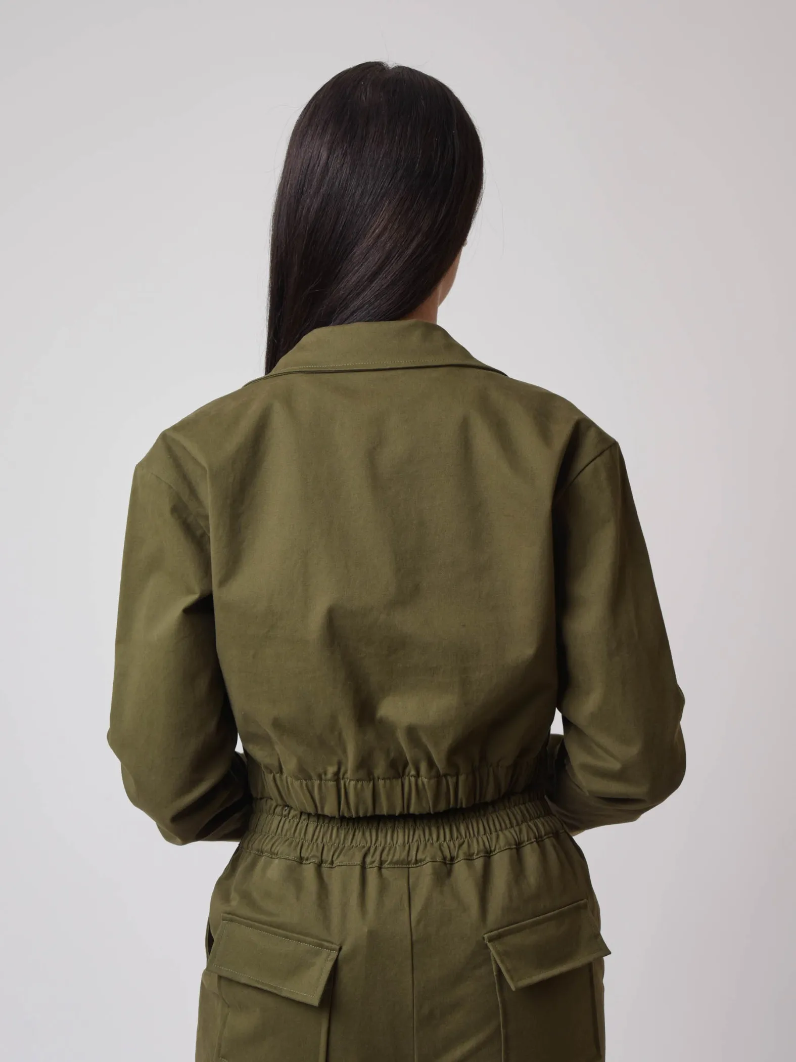 Chaqueta de bolsillo con cuello camisero