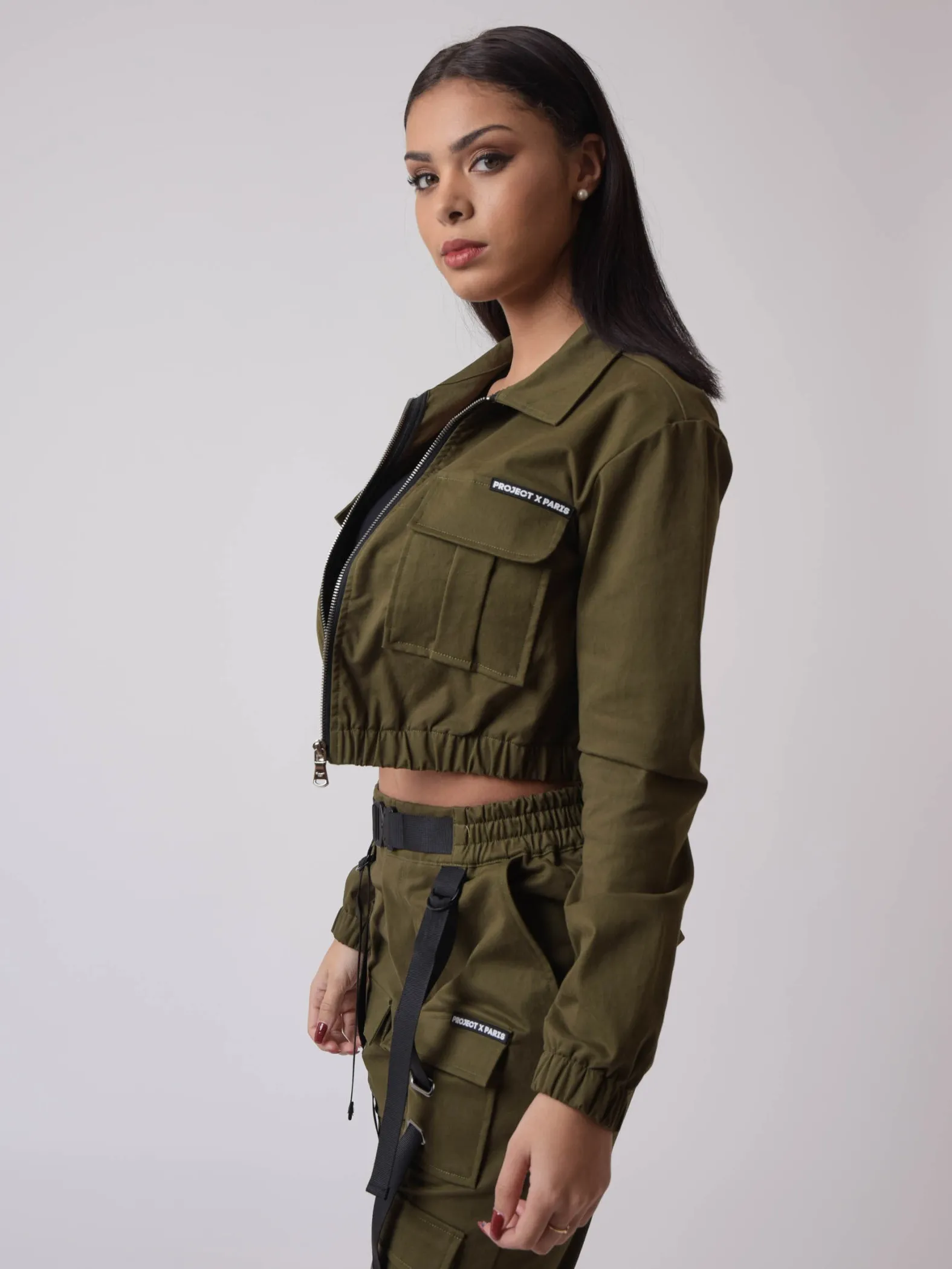 Chaqueta de bolsillo con cuello camisero