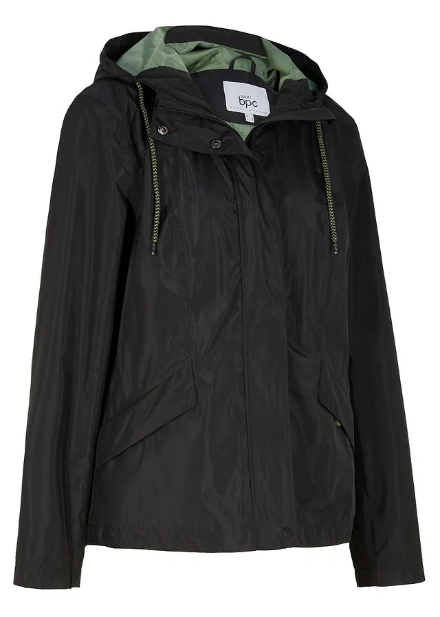 Chaqueta funcional ligera, impermeable Negro