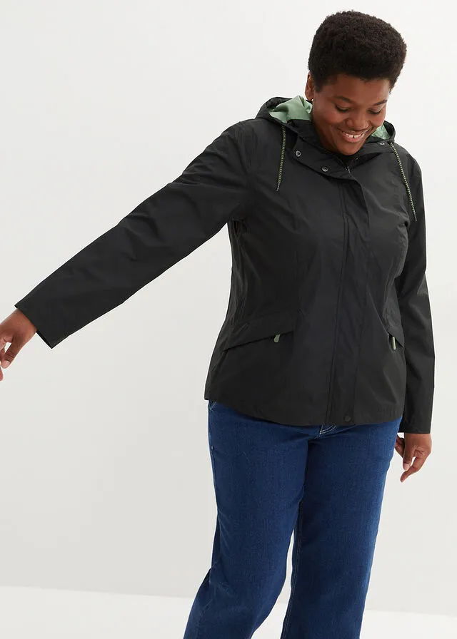 Chaqueta funcional ligera, impermeable Negro