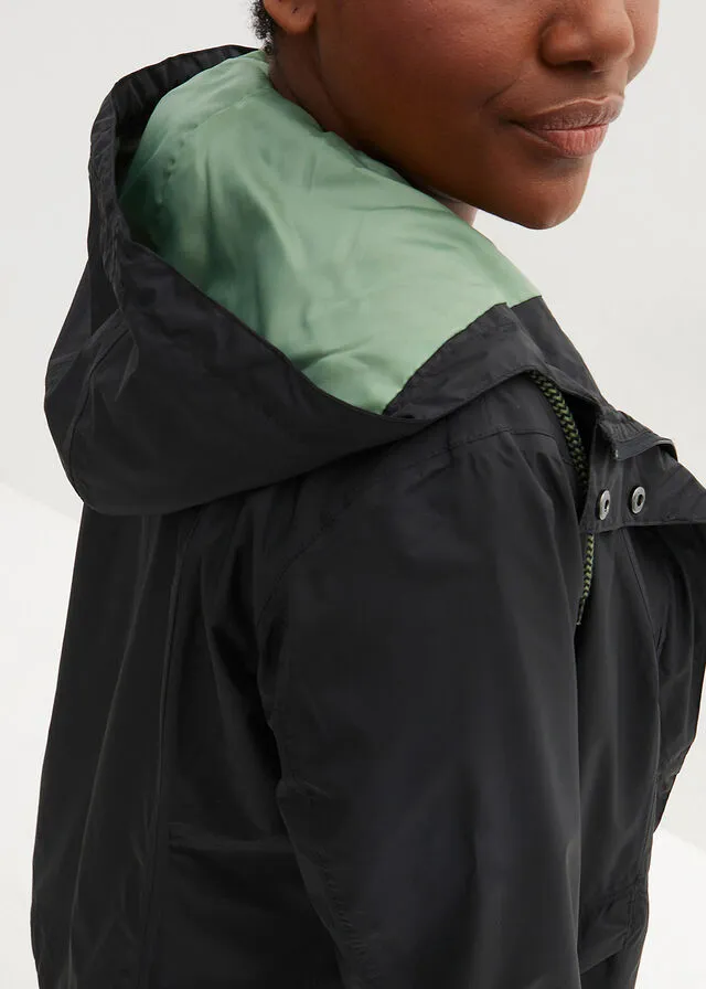 Chaqueta funcional ligera, impermeable Negro