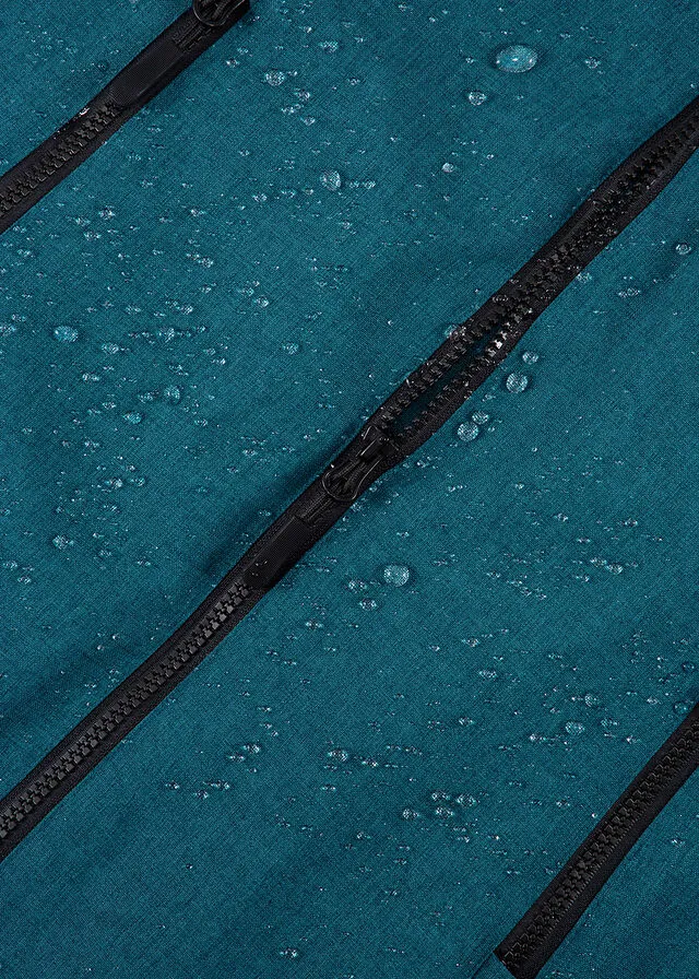 Chaqueta larga funcional impermeable para exteriores con forro polar musgo moteado