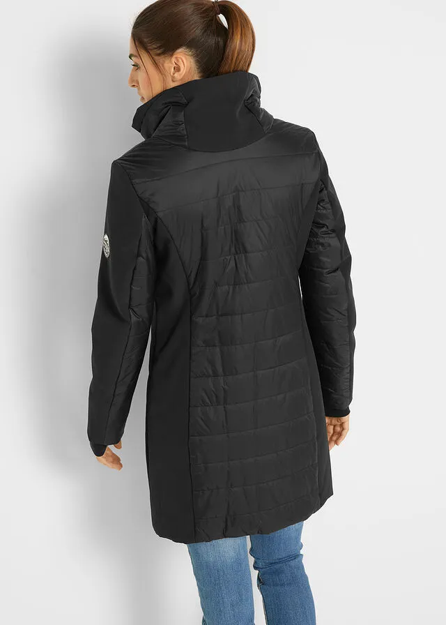 Chaqueta larga impermeable para exteriores Negro