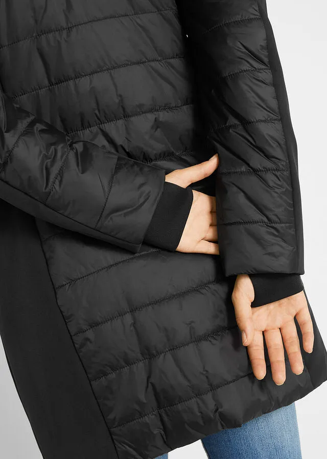 Chaqueta larga impermeable para exteriores Negro
