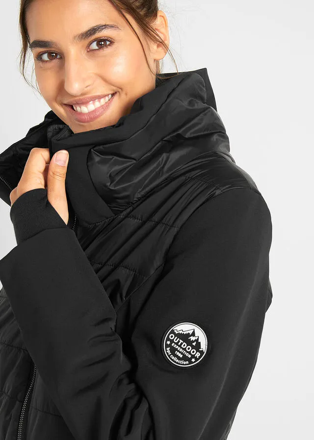 Chaqueta larga impermeable para exteriores Negro