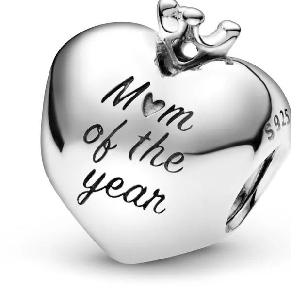 charm pandora plata corazón madre del año