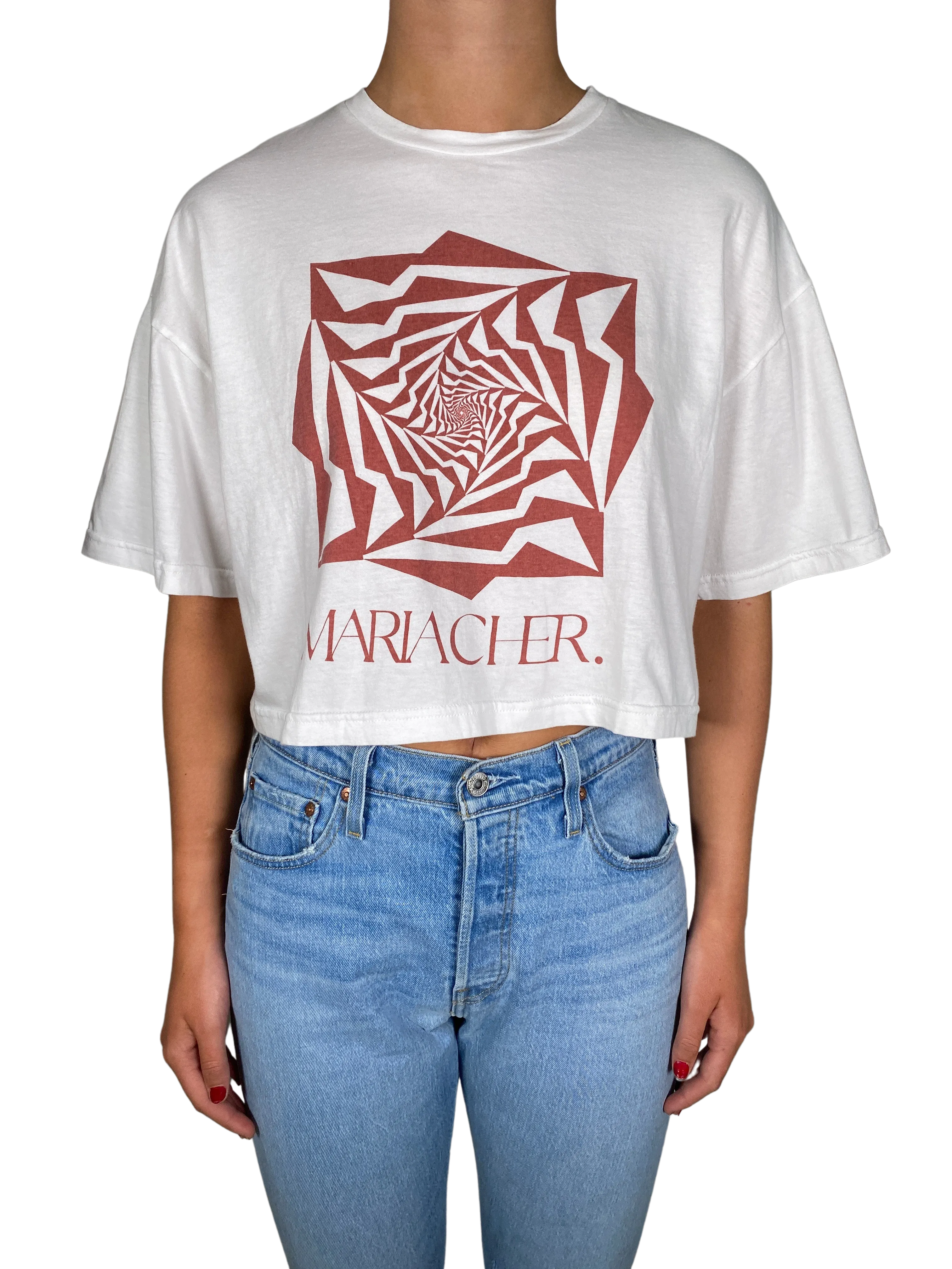 CHER Polera Blanca Estampada