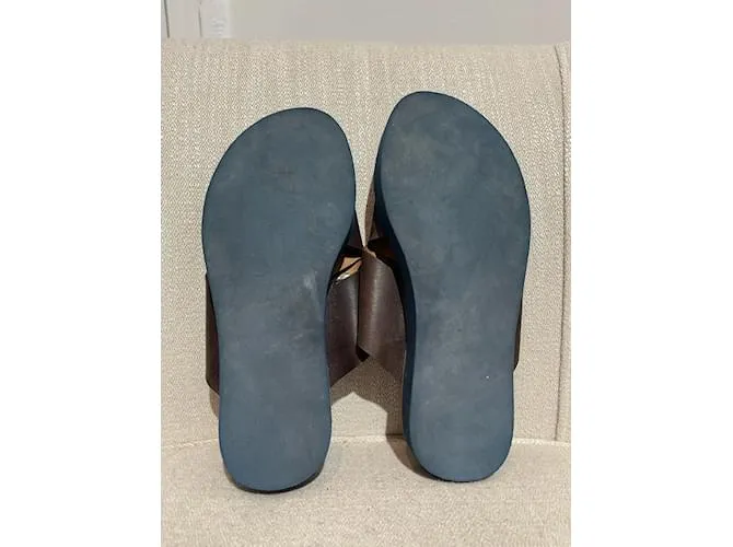 Chloé CHLOE Sandalias T.UE 38 Cuero Castaño 