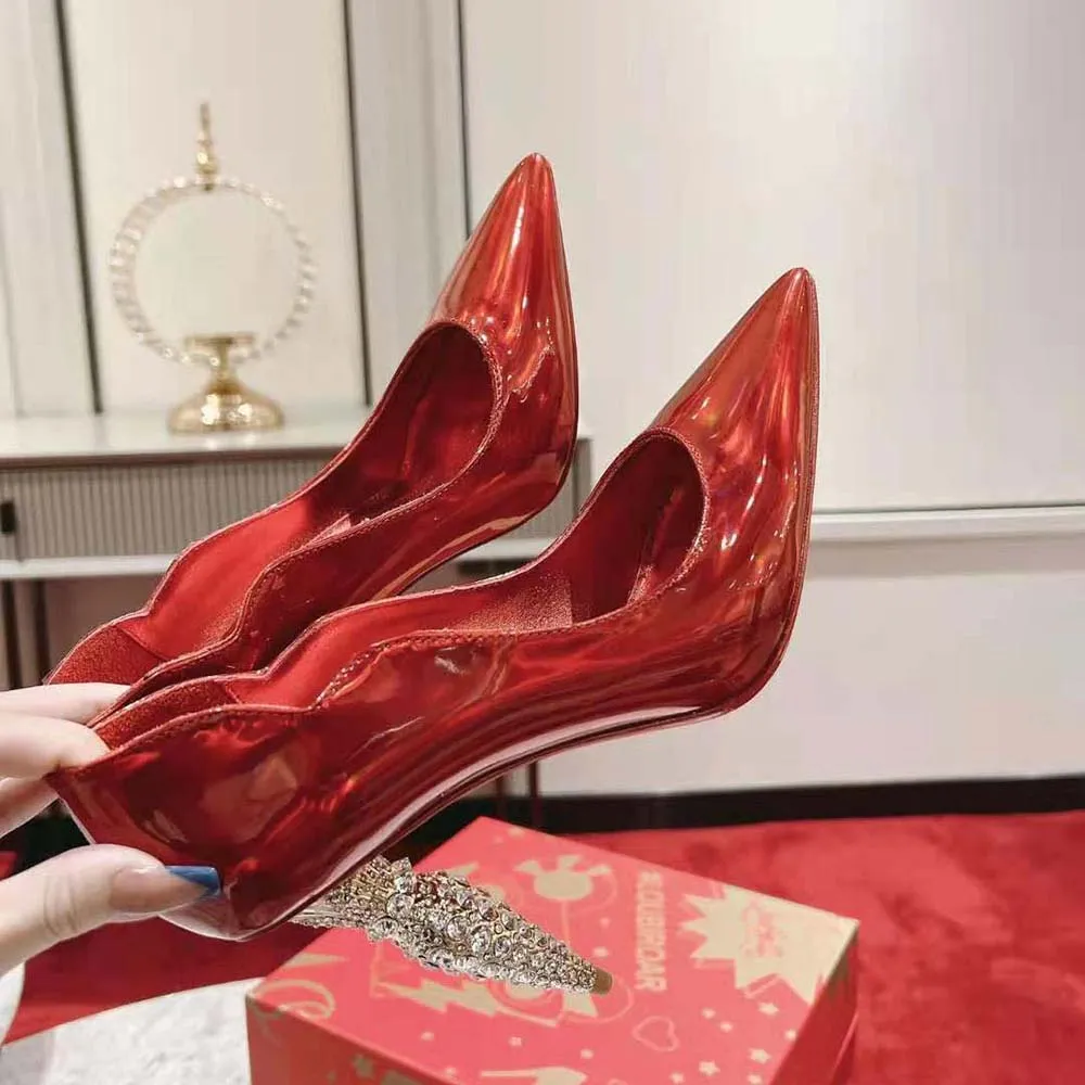 CHRISTIAN LOUBOUTIN MUJER LIPSTRASS BOMBA 100 MM ALTURA DEL TACóNROJO