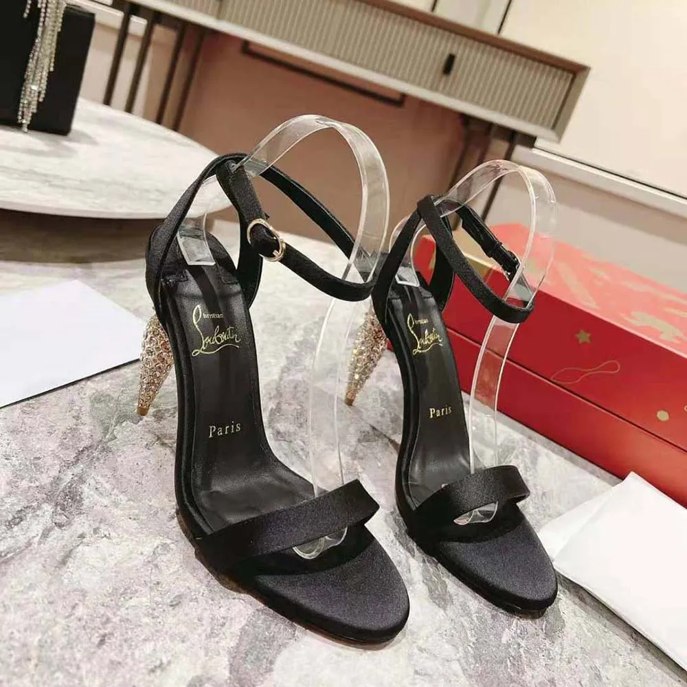 CHRISTIAN LOUBOUTIN MUJER LIPSTRASS QUEEN 100 MM ALTURA DEL TACóNNEGRO
