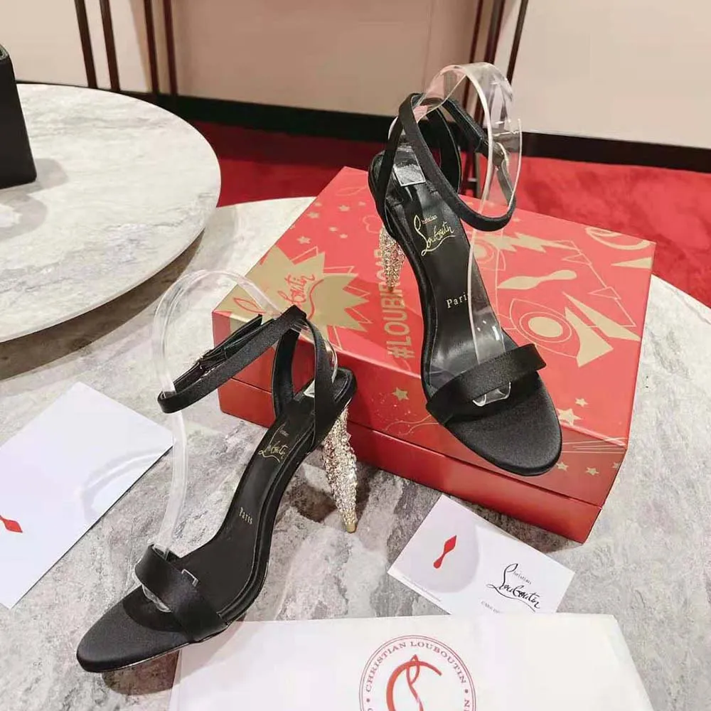 CHRISTIAN LOUBOUTIN MUJER LIPSTRASS QUEEN 100 MM ALTURA DEL TACóNNEGRO