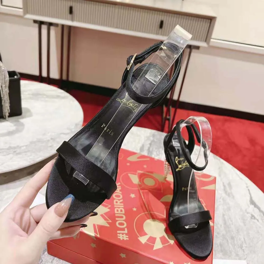 CHRISTIAN LOUBOUTIN MUJER LIPSTRASS QUEEN 100 MM ALTURA DEL TACóNNEGRO