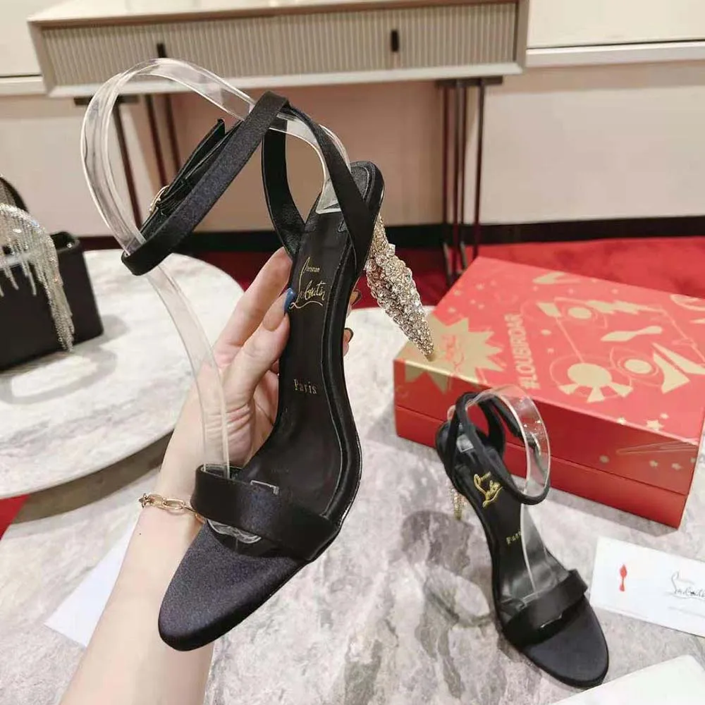 CHRISTIAN LOUBOUTIN MUJER LIPSTRASS QUEEN 100 MM ALTURA DEL TACóNNEGRO
