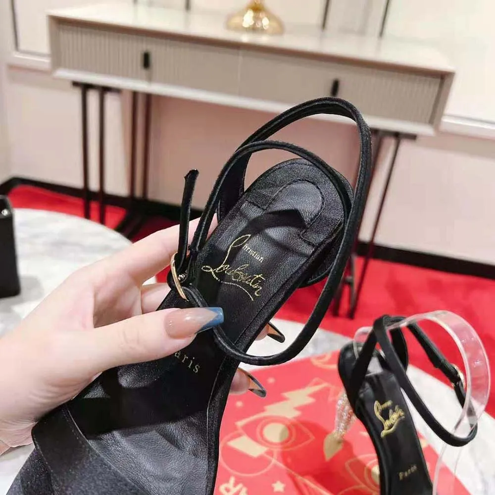 CHRISTIAN LOUBOUTIN MUJER LIPSTRASS QUEEN 100 MM ALTURA DEL TACóNNEGRO