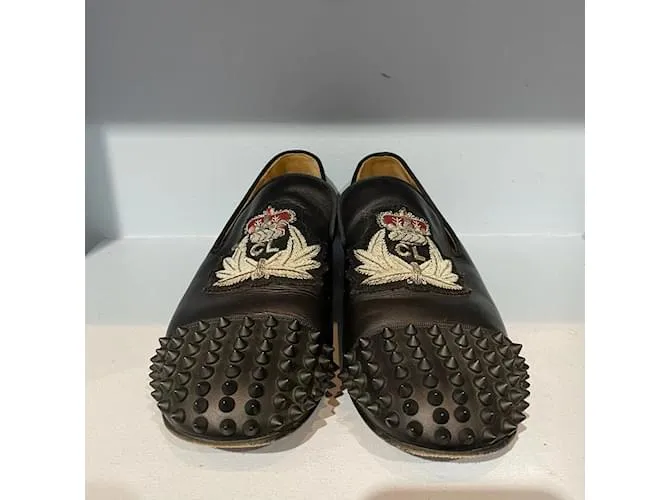 CHRISTIAN LOUBOUTIN Pisos T.UE 40.5 cuero Negro 