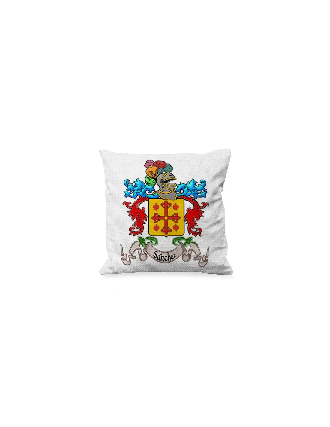 Cojín personalizado con Escudo Heráldico 1 Apellido (COLOREADO)
