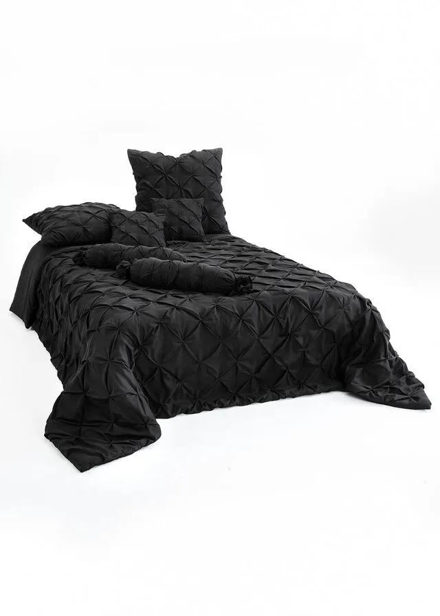 Colcha con espirales Negro