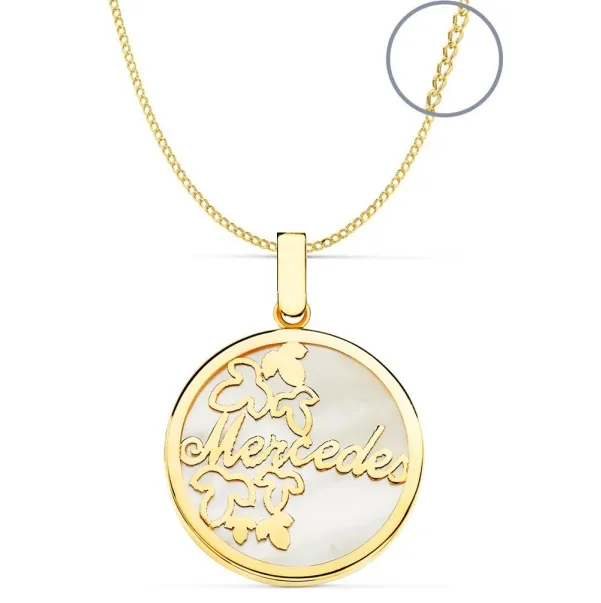 Colgante Oro Nácar Nombre Personalizado